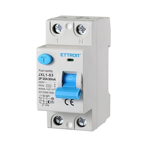 Reiner Fehlerstromschutzschalter 25A 2-polig 2P 220V 6kA 30mA 2 DIN-Module RCCB C25 von IXTRIMA
