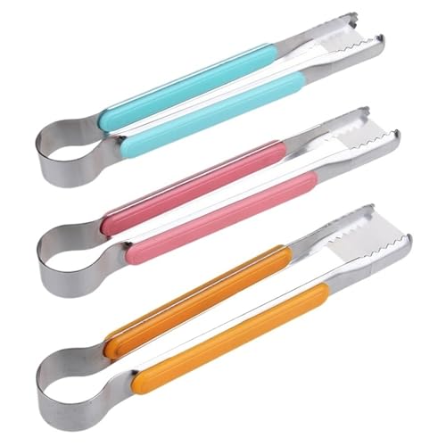 3 Stück Küchenzange BBQ Grill Fleischzange Grill Kochzange Clip Kleine Edelstahl Eis Zucker Lebensmittelzange Gadgets(3Pcs Mixed) von IXYFFRQO