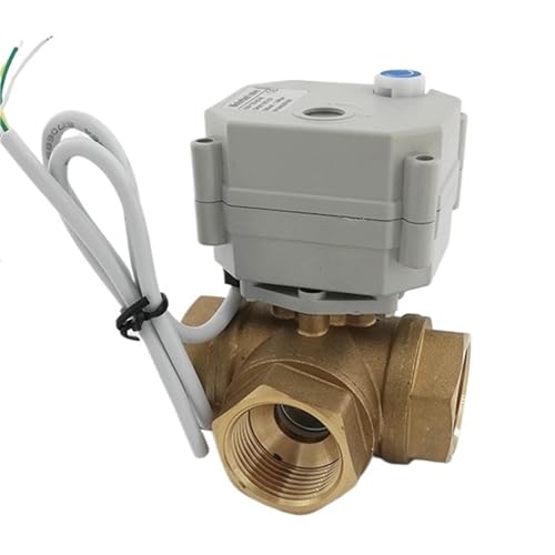 3-Wege-DN25 G1" Messing Motorbetätigtes Ventil L-Flow Elektrisches Kugelventil DC5V DC12V(BSP_DC12V_CR501) von IXYFFRQO