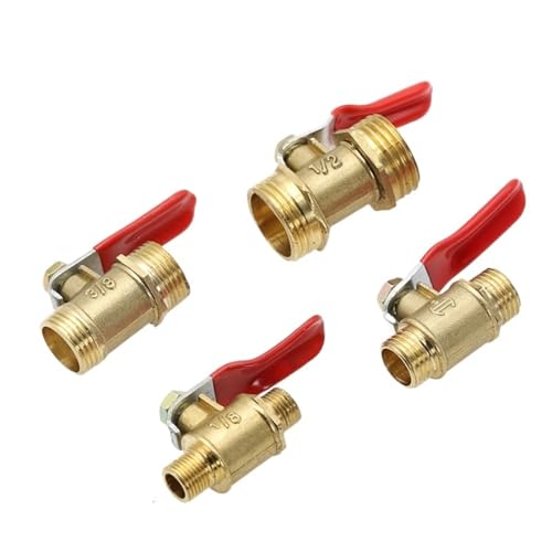 Pneumatisches Ventil 1/8" 1/4" 3/8" 1/2" BSP Außengewinde Mini-Kugelhahn Messing-Anschlussstück Joint Kupfer-Koppler-Adapter Wasser(1/8") von IXYFFRQO