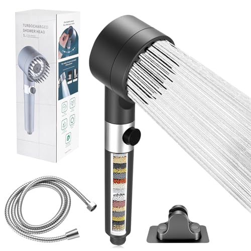 Duschkopf mit Filter, Duschbrause Handbrausen, Hochdruck Duschkopf mit Stoppfunktion & Schlauch, 3 Strahlarten Filterduschkopf Wassersparend Dusche Brausekopf Kann Stoffe aus dem Wasser entfernen Duschkopf mit Filter, Duschbrause Handbrausen, Hochdruck Duschkopf mit Stoppfunktion & Schlauch, 3 Strahlarten Filterduschkopf Wassersparend Dusche Brausekopf Kann Stoffe aus dem Wasser entfernen von IYEREER