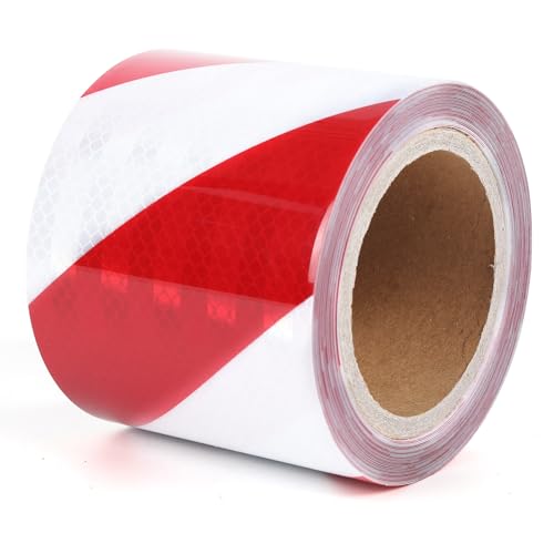 IYJIA Reflektierendes Klebeband Weiß und Rot Reflektierendes Klebeband 10 m × 10 cm Reflektierende Aufkleber mit hoher Intensität Straßenverkehrsanlagen Sicherheitserinnerung IYJIA Reflektierendes Klebeband Weiß und Rot Reflektierendes Klebeband 10 m × 10 cm Reflektierende Aufkleber mit hoher Intensität Straßenverkehrsanlagen Sicherheitserinnerung von IYJIA