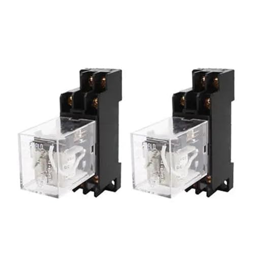 2 Stück JQX-13F DC 12V Spule DPDT 8-poliges elektromagnetisches Leistungsrelais mit Sockel von IYNWBJTS