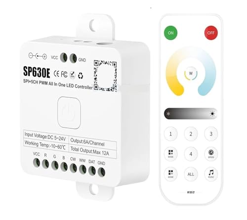 5V 12V 24V SP630E All-in-One-LED-Controller SPI 5CH RGB RGBW RGBCCT PWM LED-Licht(RB2 and SP630E) von IYNWBJTS