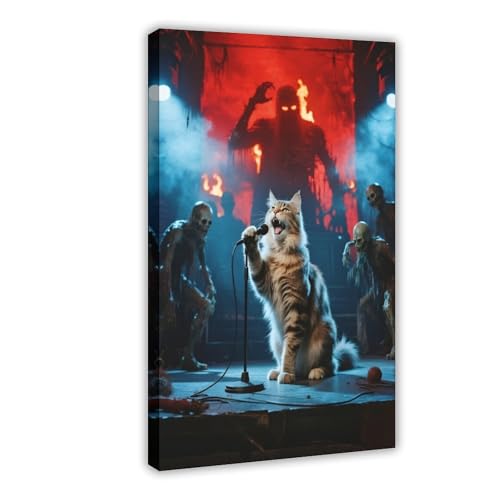 IYQTAGGH Flammenbühne, norwegische Waldkatze (3), Leinwand-Poster, Schlafzimmer, Dekoration, Landschaft, Büro, Raumdekoration, Geschenk, 60 x 90 cm von IYQTAGGH