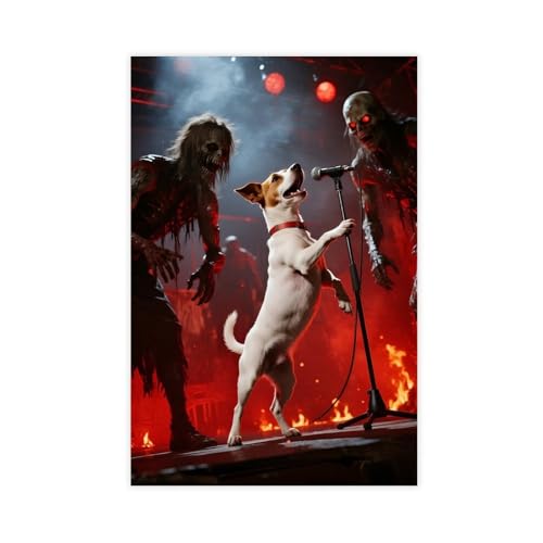 IYQTAGGH Leinwand-Poster, Motiv: Flame Stage Jack Russell Terrier (4), Wandkunst, Dekordruck, Bild Gemälde für Wohnzimmer, Schlafzimmer, Dekoration, 50 x 75 cm von IYQTAGGH