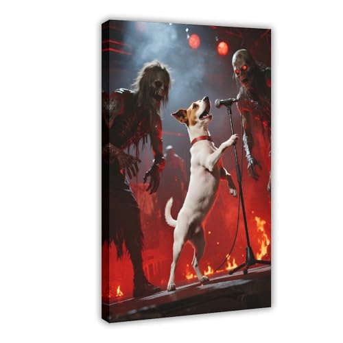 IYQTAGGH Leinwand-Poster, Motiv: Flamme Stage Jack Russell Terrier (4) von IYQTAGGH