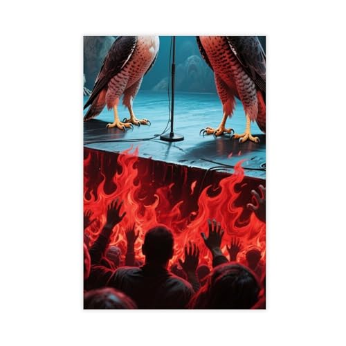 IYQTAGGH Leinwand-Poster, Motiv: Flammenbühne, Wanderfalke (1), Schlafzimmer, Dekoration, Landschaft, Büro, Raumdekoration, Geschenk, 40 x 60 cm von IYQTAGGH