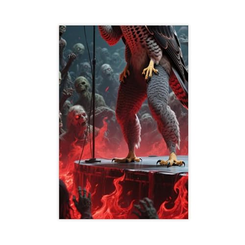 IYQTAGGH Leinwand-Poster, Motiv: Flammenbühne, Wanderfalke (3), Schlafzimmer, Dekoration, Landschaft, Büro, Raumdekoration, Geschenk, 40 x 60 cm von IYQTAGGH