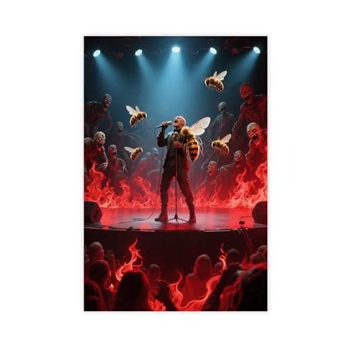 IYQTAGGH Leinwand-Poster, Wandkunst, Motiv: Flamme und Biene, 30 x 45 cm von IYQTAGGH