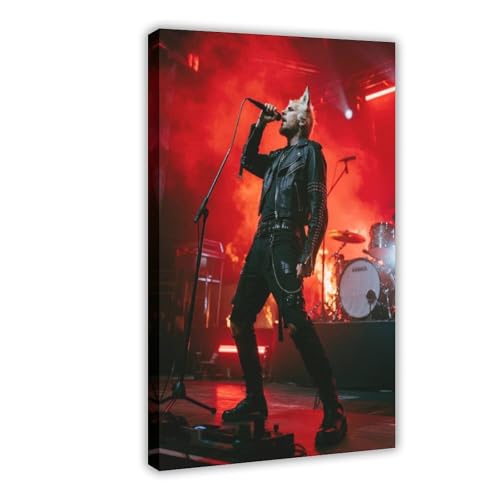 Kunstdruck auf Leinwand, Motiv: Polarfuchs auf der Flammenbühne (4) von IYQTAGGH