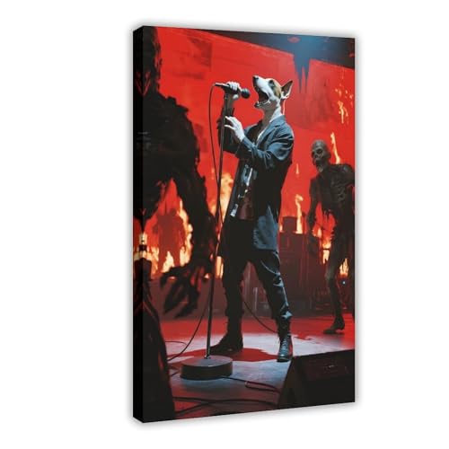Leinwand-Poster, Motiv: Bullterrier auf der Flammenbühne (4) von IYQTAGGH