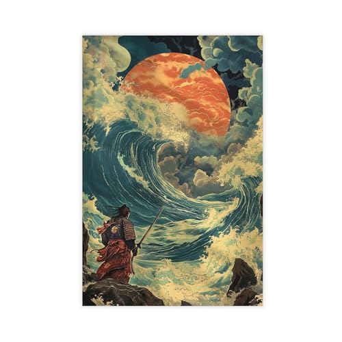 IYTAFGYT Japanische Samurai-Kunst-Leinwand-Poster, Wandkunstdruck, Bild, Gemälde, 20 x 30 cm IYTAFGYT Japanische Samurai-Kunst-Leinwand-Poster, Wandkunstdruck, Bild, Gemälde, 20 x 30 cm von IYTAFGYT