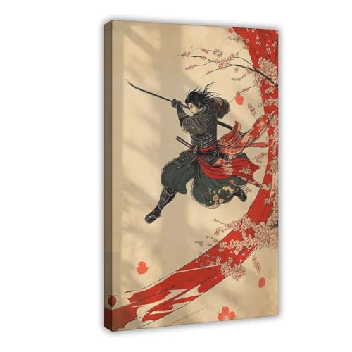 IYTAFGYT Japanisches Samurai-Poster, Wandkunstdruck, Bild, Gemälde, 20 x 30 cm von IYTAFGYT