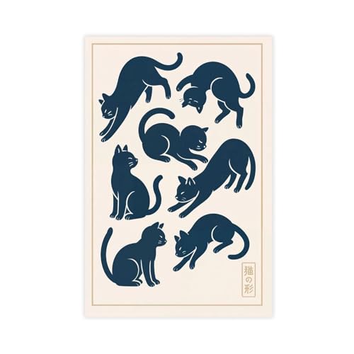 IYTAFGYT Kunstdruck mit japanischen Katzen, Leinwandposter, Wandkunstdruck, Bild, Gemälde, 40 x 60 cm IYTAFGYT Kunstdruck mit japanischen Katzen, Leinwandposter, Wandkunstdruck, Bild, Gemälde, 40 x 60 cm von IYTAFGYT