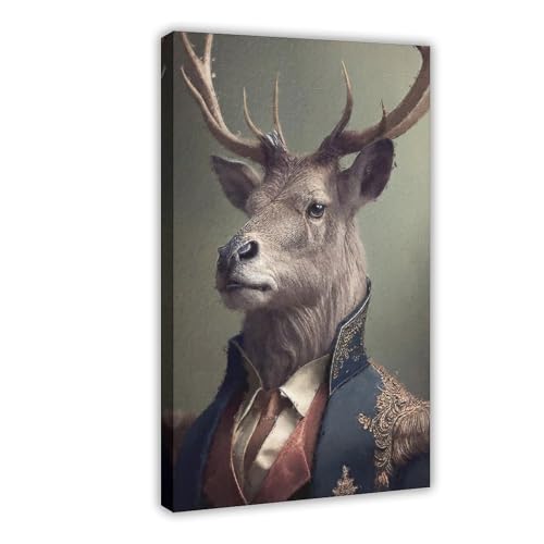 IYTAFGYT Leinwand-Poster, Hirsch, Vintage-Portrait, Wandkunstdruck, Bild, Gemälde, 20 x 30 cm IYTAFGYT Leinwand-Poster, Hirsch, Vintage-Portrait, Wandkunstdruck, Bild, Gemälde, 20 x 30 cm von IYTAFGYT