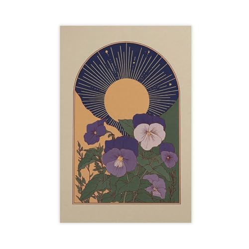 IYTAFGYT Leinwand-Poster, Motiv: Mystische Stiefmütterchen, Wandkunstdruck, Bild, Gemälde, 30 x 45 cm von IYTAFGYT