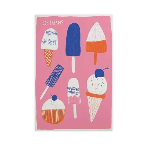 IYTAFGYT Leinwand-Poster, Retro-Eiscreme, Wandkunstdruck, Bild, Gemälde, 30 x 45 cm von IYTAFGYT
