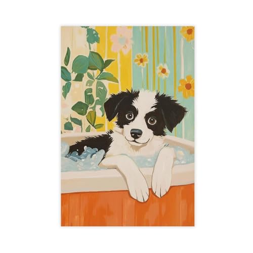 IYTAFGYT Leinwandposter Border Collie Welpe Ar, Wandkunstdruck, Bild, Gemälde, 20 x 30 cm von IYTAFGYT