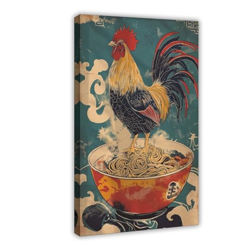 IYTAFGYT Leinwandposter Hahn mit Ramen, Schlafzimmer, Dekoration, Landschaftsdekoration, Geschenk, 30 x 45 cm von IYTAFGYT
