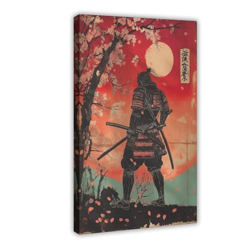 IYTAFGYT Leinwandposter Samurai, japanisch, Schlafzimmer, Dekoration, Landschaftsdekoration, Geschenk, 30 x 45 cm von IYTAFGYT