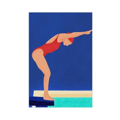 IYTAFGYT Leinwandposter mit Schwimmbad, Wandkunstdruck, Gemälde, 40 x 60 cm von IYTAFGYT