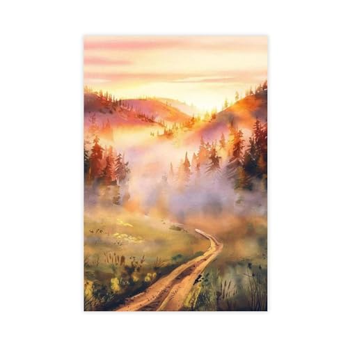 IYTAFGYT Leinwandposter mit Sonnenaufgang, Schlafzimmer, Dekoration, Landschaftsdekoration, Geschenk, 40 x 60 cm von IYTAFGYT
