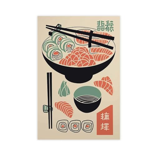 IYTAFGYT Leinwandposter mit traditionellem japanischem Essen, Wandkunstdruck, Gemälde, 30 x 45 cm, 6 Stück IYTAFGYT Leinwandposter mit traditionellem japanischem Essen, Wandkunstdruck, Gemälde, 30 x 45 cm, 6 Stück von IYTAFGYT