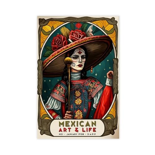 IYTAFGYT Leinwandposter mit traditioneller mexikanischer Frauenausstellung, Wandkunstdruck, Bild, Gemälde, 30 x 45 cm IYTAFGYT Leinwandposter mit traditioneller mexikanischer Frauenausstellung, Wandkunstdruck, Bild, Gemälde, 30 x 45 cm von IYTAFGYT