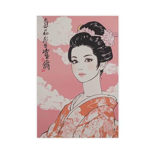 IYTAFGYT Minimalistisches japanisches Leinwand-Poster, Schlafzimmerdekoration, Landschaftsdekoration, Geschenk, 50 x 75 cm von IYTAFGYT