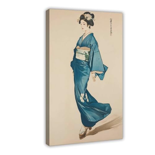 IYTAFGYT Minimalistisches japanisches Ukiyo-e Leinwand-Poster, Wandkunstdruck, Bild, Gemälde, 20 x 30 cm von IYTAFGYT
