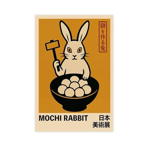 IYTAFGYT Mochi Hasen-Druck, japanisches Anime-Leinwand-Poster, Wandkunstdruck, Bild, Gemälde, 50 x 75 cm IYTAFGYT Mochi Hasen-Druck, japanisches Anime-Leinwand-Poster, Wandkunstdruck, Bild, Gemälde, 50 x 75 cm von IYTAFGYT