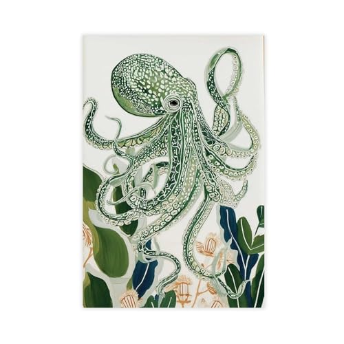 IYTAFGYT Oktopus-Poster, Ozean-Tier-Leinwand-Poster, Wandkunstdruck, Bild, Gemälde, 20 x 30 cm von IYTAFGYT