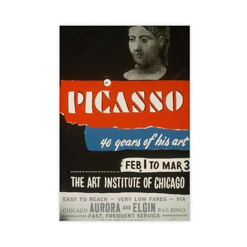 IYTAFGYT Picasso Ausstellungsposter auf Leinwand, Wandkunstdruck, Bild, Gemälde, 50 x 75 cm von IYTAFGYT