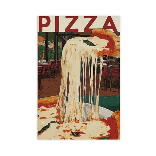 IYTAFGYT Pizza-Poster, italienisches Essen, Leinwandposter, Wandkunstdruck, Bild, Gemälde, 60 x 90 cm von IYTAFGYT