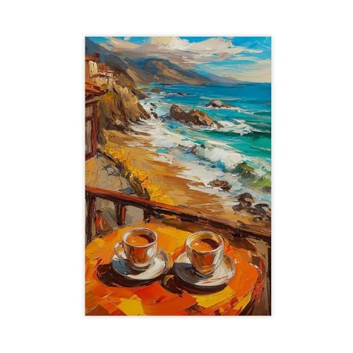 IYTAFGYT Poster auf Leinwand, Motiv: Café, 50 x 75 cm, 1 Stück von IYTAFGYT