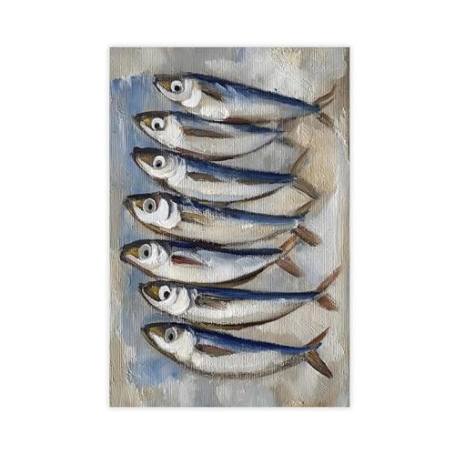 IYTAFGYT Poster auf Leinwand, Motiv: Sardinen, Wandkunstdruck, Bild, Gemälde, 60 x 90 cm IYTAFGYT Poster auf Leinwand, Motiv: Sardinen, Wandkunstdruck, Bild, Gemälde, 60 x 90 cm von IYTAFGYT