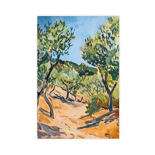 IYTAFGYT Poster mit Olivenhain, Leinwand-Poster, Wandkunstdruck, Bild, Gemälde, 20 x 30 cm von IYTAFGYT