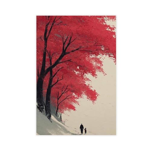 IYTAFGYT Poster mit rotem Baum, japanischer Herbstwald, Leinwand, Schlafzimmer, Dekoration, Landschaftsdekoration, Geschenk, 20 x 30 cm IYTAFGYT Poster mit rotem Baum, japanischer Herbstwald, Leinwand, Schlafzimmer, Dekoration, Landschaftsdekoration, Geschenk, 20 x 30 cm von IYTAFGYT