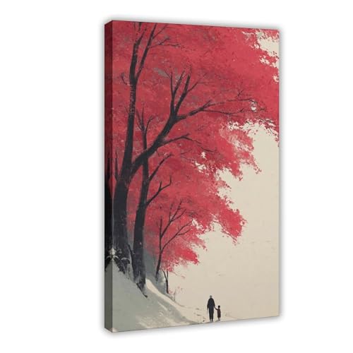 IYTAFGYT Poster mit rotem Baum, japanischer Herbstwald, Leinwand, Schlafzimmer, Dekoration, Landschaftsdekoration, Geschenk, 40 x 60 cm IYTAFGYT Poster mit rotem Baum, japanischer Herbstwald, Leinwand, Schlafzimmer, Dekoration, Landschaftsdekoration, Geschenk, 40 x 60 cm von IYTAFGYT