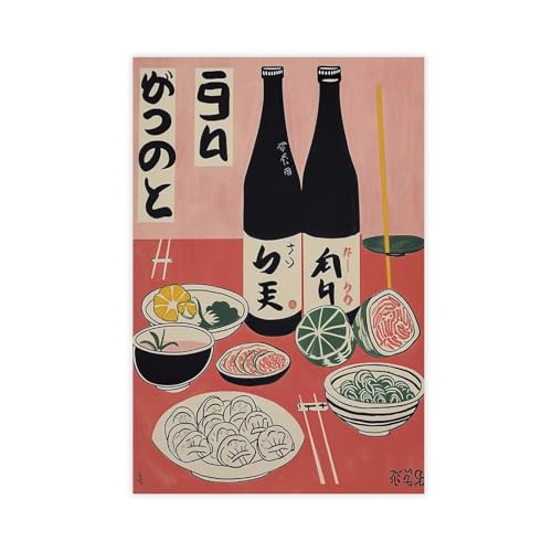 IYTAFGYT Poster mit traditionellem japanischem Essen, 9 Stück, Leinwand, Schlafzimmer, Dekoration, Landschaftsdekoration, Geschenk, 40 x 60 cm von IYTAFGYT