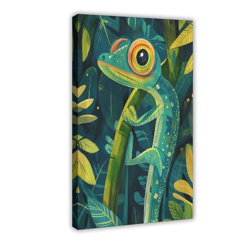 IYTAFGYT Poster mit tropischem Chamäleon, Leinwand, Schlafzimmer, Dekoration, Landschaftsdekoration, Geschenk, 30 x 45 cm von IYTAFGYT