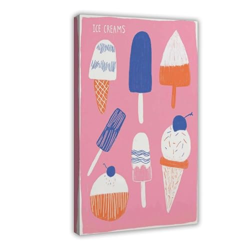 IYTAFGYT Retro-Eiscreme-Poster, Schlafzimmer, Dekoration, Landschaftsdekoration, Geschenk, 60 x 90 cm von IYTAFGYT
