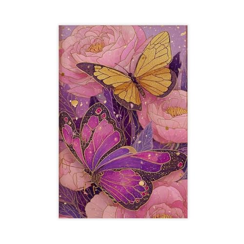 IYTAFGYT Skurriles Schmetterlings-Blumen-Kunst-Leinwand-Poster, Schlafzimmerdekoration, Landschaftsdekoration, Geschenk, 50 x 75 cm IYTAFGYT Skurriles Schmetterlings-Blumen-Kunst-Leinwand-Poster, Schlafzimmerdekoration, Landschaftsdekoration, Geschenk, 50 x 75 cm von IYTAFGYT