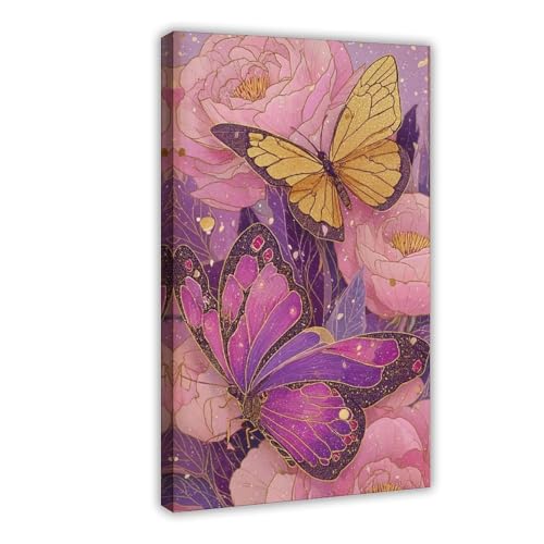 IYTAFGYT Skurriles Schmetterlings-Blumen-Kunst-Leinwand-Poster, Schlafzimmerdekoration, Landschaftsdekoration, Geschenk, 50 x 75 cm IYTAFGYT Skurriles Schmetterlings-Blumen-Kunst-Leinwand-Poster, Schlafzimmerdekoration, Landschaftsdekoration, Geschenk, 50 x 75 cm von IYTAFGYT