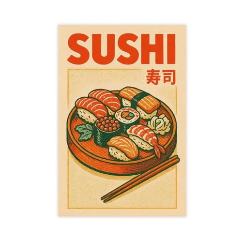 IYTAFGYT Sushi-Teller-Druck, Leinwand-Poster, Schlafzimmer, Dekoration, Landschaftsdekoration, Geschenk, 50 x 75 cm IYTAFGYT Sushi-Teller-Druck, Leinwand-Poster, Schlafzimmer, Dekoration, Landschaftsdekoration, Geschenk, 50 x 75 cm von IYTAFGYT