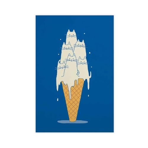 IYTAFGYT Witziges Eistüten-Poster, Leinwand, Poster, Schlafzimmer, Dekoration, Landschaftsdekoration, Geschenk, 40 x 60 cm von IYTAFGYT