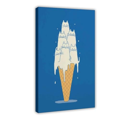 IYTAFGYT Witziges Eistüten-Poster, Leinwand-Poster, Wandkunstdruck, Bild, Gemälde, 30 x 45 cm von IYTAFGYT