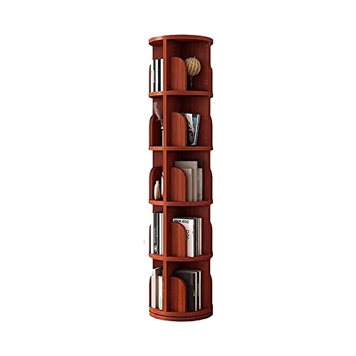 IYUESQ 360° drehbares Bücherregal aus Massivholz, freistehendes Display, drehbares Bücherregal mit Schallwand-Design, schmales Bücherregal-Organizer für kleine Räume von IYUESQ