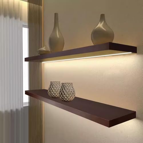 IYUESQ An der Wand montierte lichtemittierende Bücherregale aus Holz, schwebendes Ausstellungsregal mit eingebautem beleuchtetem LED-Licht, 1 Stück vielseitiges Ausstellungsregal, für Bar IYUESQ An der Wand montierte lichtemittierende Bücherregale aus Holz, schwebendes Ausstellungsregal mit eingebautem beleuchtetem LED-Licht, 1 Stück vielseitiges Ausstellungsregal, für Bar von IYUESQ